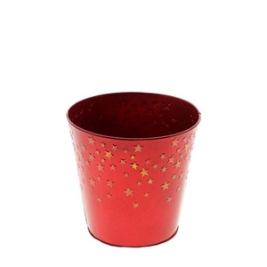 Kerst Zink ster pot d16*15cm