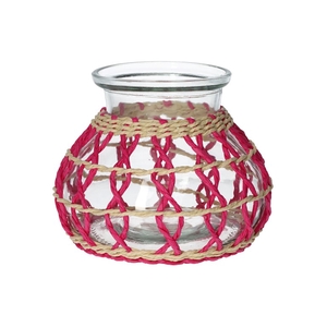 Vase Vina d10/15xh13 fuchsia/natura