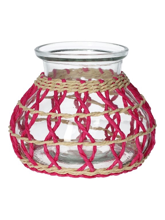 <h4>Vase Vina d10/15xh13 fuchsia/natura</h4>