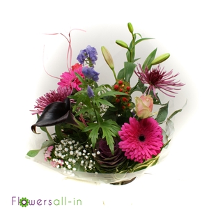 Boeket etage nieuw lila