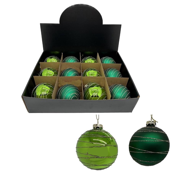<h4>Christmas bauble Lines 80mm ass.</h4>