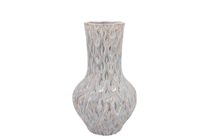 <h4>Inga Boa Grey Vase Neck Active Glaze 23x23x39cm Nm</h4>