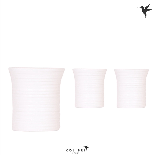 <h4>Kolibri Home Furrow pot white 12 cm</h4>