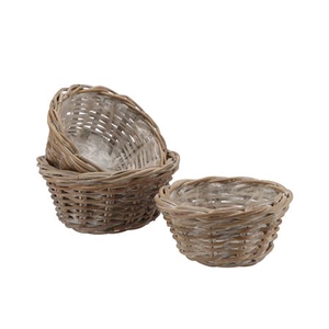 Rattan Bowl Basket 3pcs D30xh14cm Nm