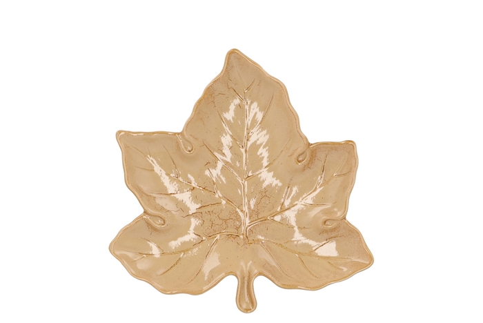 Leaf Maple Plate Warm Sand 18x18x4cm Nm