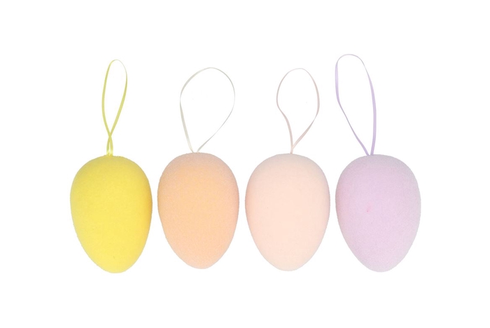 <h4>Easter Flock Dreamy Pastel Egg Hanger Ass 9x9x13cm</h4>