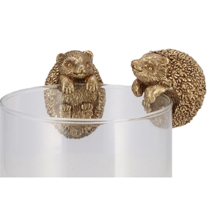 Deco Hanging Hedgehogs Gold 6x5x7cm