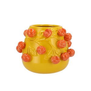 Fruit Mandarin Yellow Pot 24x19cm Nm