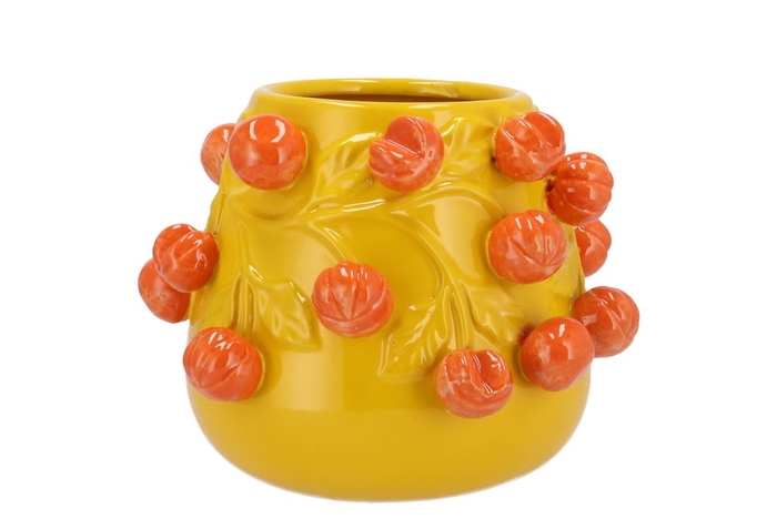 <h4>Fruit Mandarin Yellow Pot 24x19cm Nm</h4>