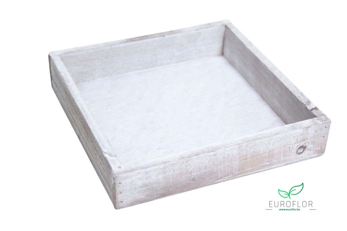 TRAY FIRMIANA SQUARE WHITE WASH 20X20XH5