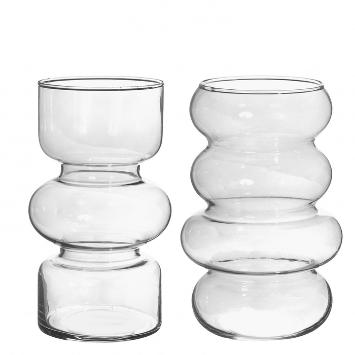 Glass twin vase d10 18cm