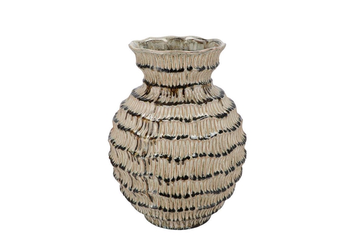 <h4>Loui Green Vase Structure Active Glaze 22x22x29cm</h4>
