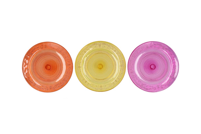 <h4>Dayah Orange Mix Glass Plate 23x2cm Ass P/1</h4>