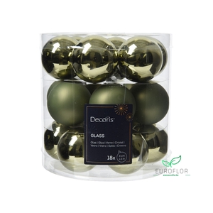 KERSTBAL GLASS 40MM 18PCS ROSEMARIJN