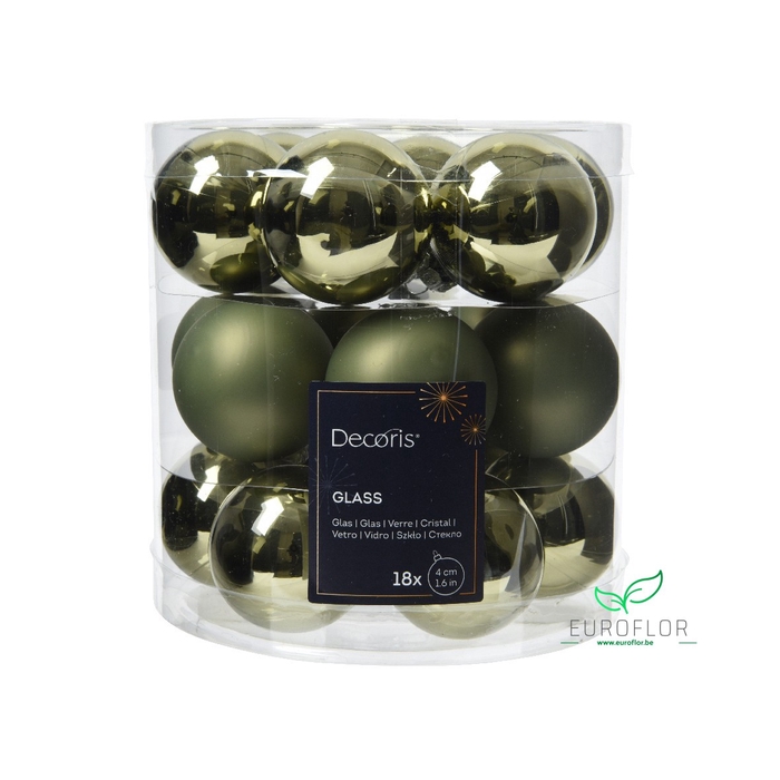 <h4>KERSTBAL GLASS 40MM 18PCS ROSEMARIJN</h4>