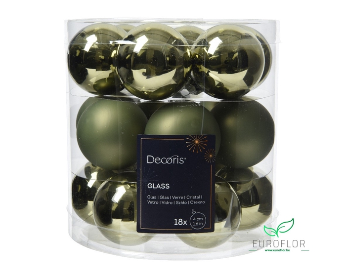 KERSTBAL GLASS 40MM 18PCS ROSEMARIJN