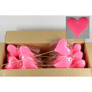 Stick Heart Fl. Bold Pink 20cm