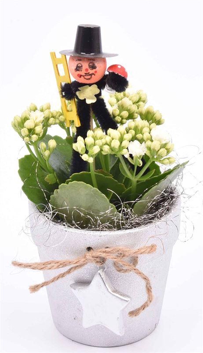 <h4>Keramiek met zilver ster 10cm</h4>