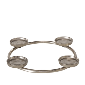 Candle holder Sinus, Round, H 4 cm, L 40 cm, Alu nickle alu nickle silver