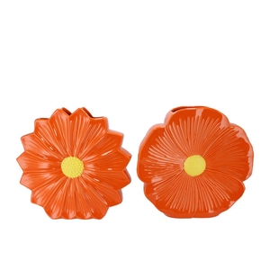 Bloom Orange Vase Daisy Ass 40x11x40cm Nm