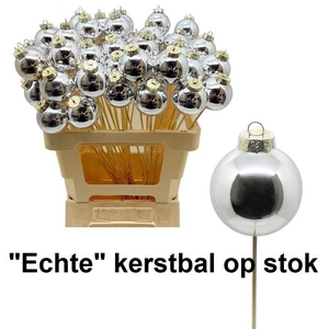Kerstbal Op Stok H%  6 cm