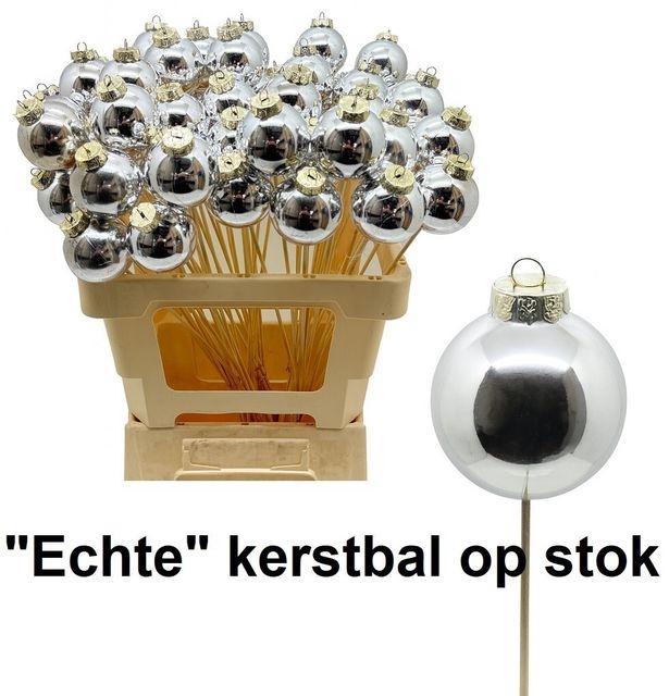 <h4>Kerstbal Op Stok H%  6 cm</h4>