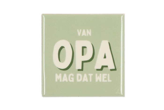 <h4>Tile Opa Mag Dat Wel Green 10x10x1cm</h4>