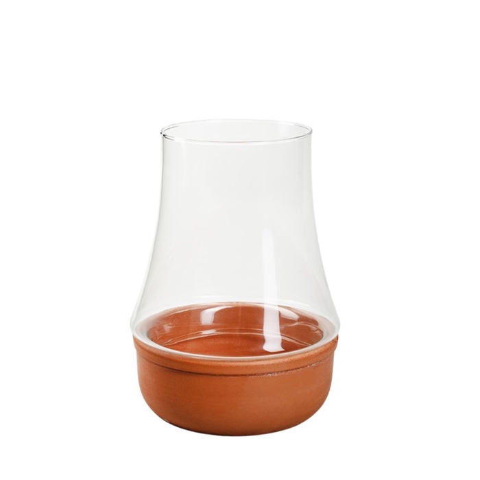 <h4>Glas Windlicht+schaal Port d17*22cm</h4>