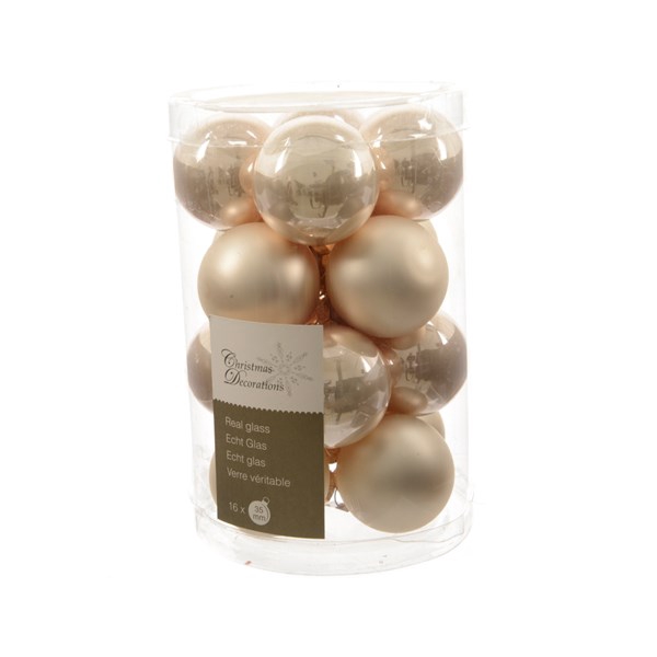 KERSTBAL GLASS 35MM PAREL 16PCS