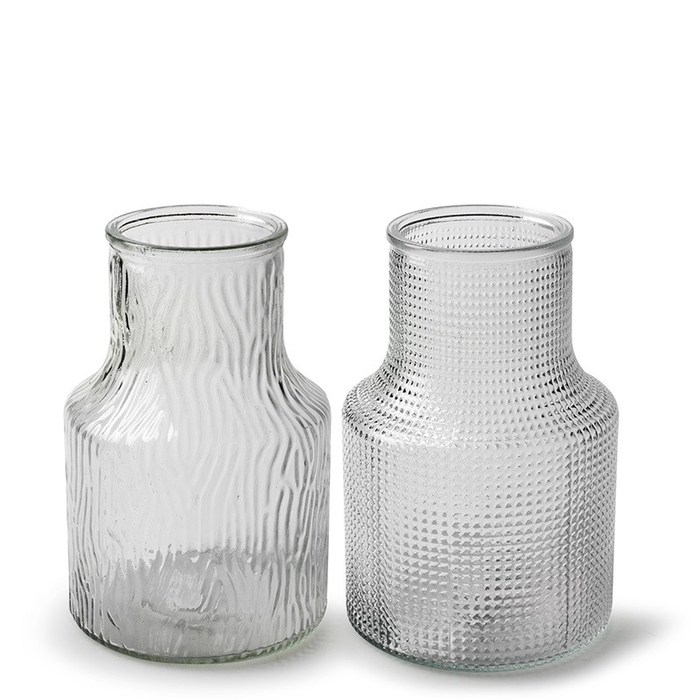 <h4>Glass Pisa bottle d12*18.5cm ass.</h4>