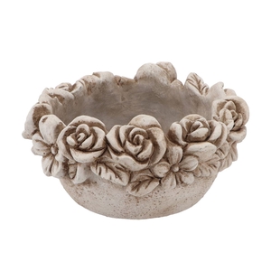 Concrete Antique Flower Bowl Round 25x25x13cm
