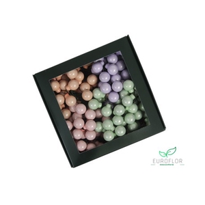 KERSTBAL GLASS 20MM ON WIRE 144PCS PASTEL OPAL