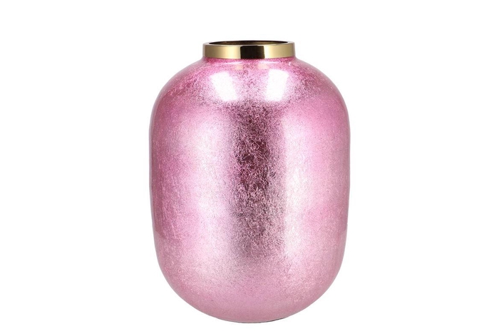 <h4>Julie Jolly Pink Vase Flower Iron 28x28x36cm</h4>