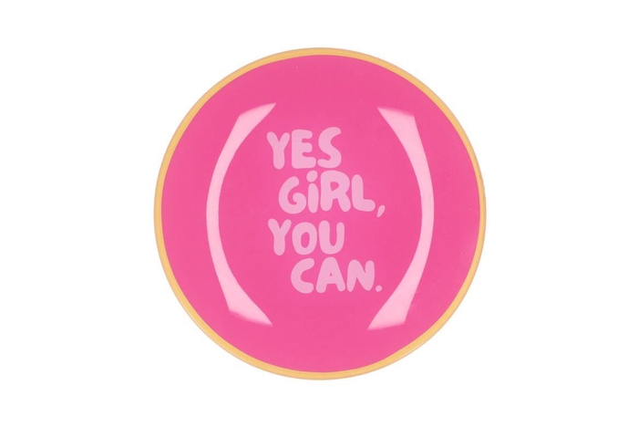 <h4>Plate Round Yes Girl, You Can 18x18x2cm</h4>