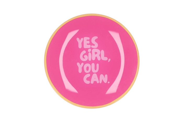 <h4>Plate Round Yes Girl, You Can 18x18x2cm</h4>