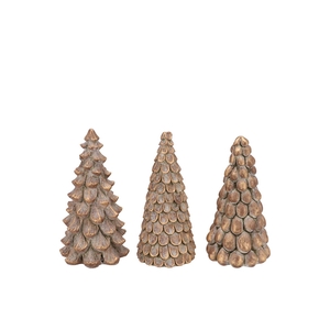 Concrete Golden Pine Tree Ass 11x11x21cm