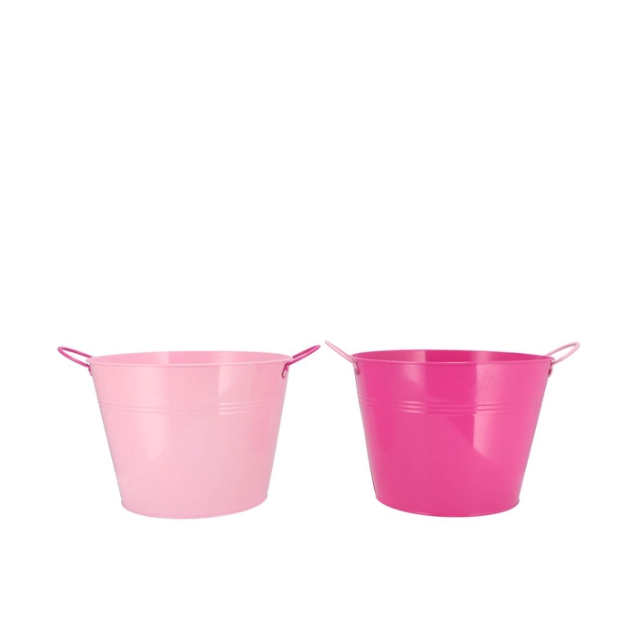 <h4>Zinc Basic Fuchsia/pink Ears Bucket 23x18cm</h4>
