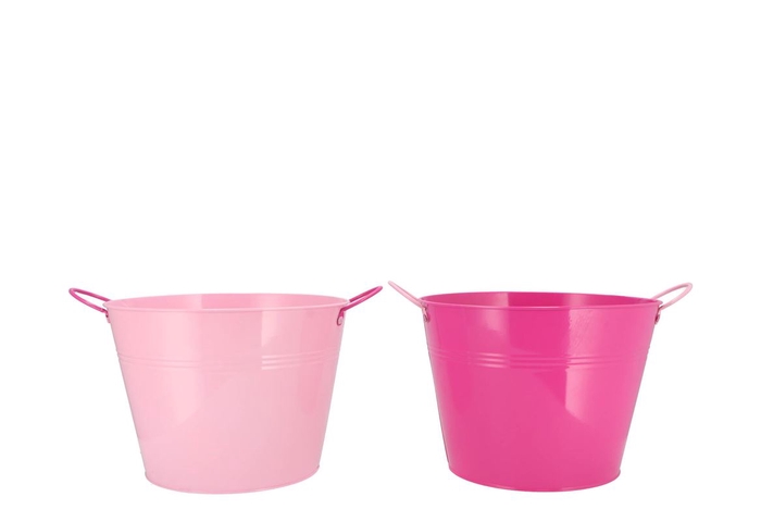 <h4>Zinc Basic Fuchsia/pink Ears Bucket 23x18cm</h4>