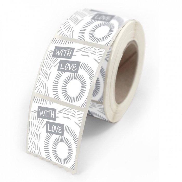 <h4>Love Labels sticker 40mm x500 With love</h4>