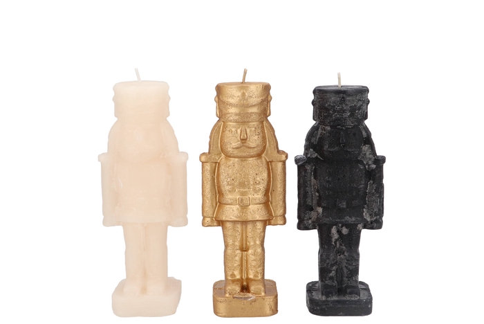 Frosty Nutcracker Black Mix Candle 4x4x12cm