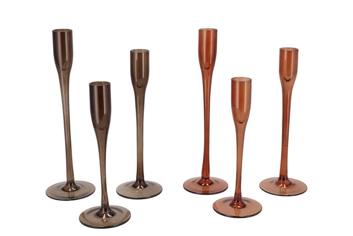 Jazz Brown Candle Holder Straight Ass P/3 8x21cm