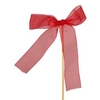 Pick bow organza 10x13cm+50cm stick red