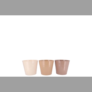 Zinc Natural Brown Mix Bucket Basic Ass 12x10x8cm