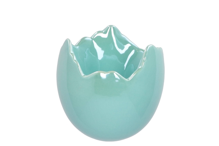 Easter Egg Pearl Blue Pot 13x13cm