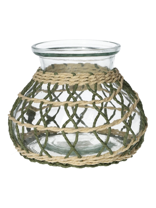 <h4>DF02-740484300 - Vase Vina d10/15xh13 green/natural</h4>