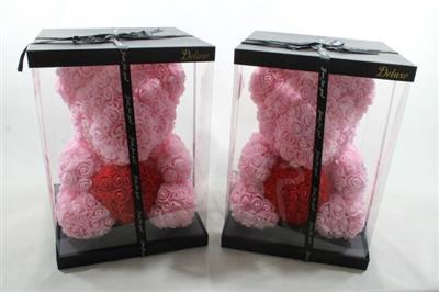 <h4>40cm Beer L. Roze Rood Hart</h4>