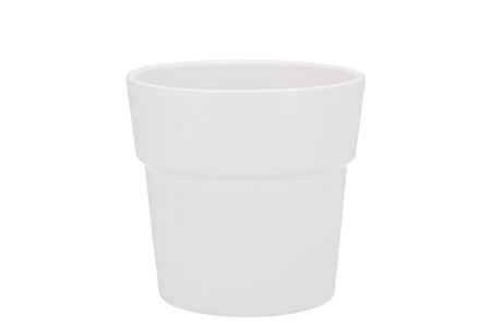 <h4>Ceramic White Matt Pot Orchid Edge 13cm</h4>