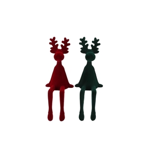 X-mas Flock Red Green Deer Funny Ass 10x9x26cm