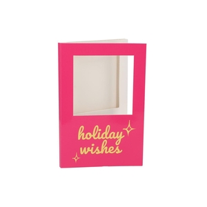 Gift Tile Card Holiday Wishes Fuchsia 21x14x1cm