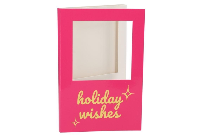 <h4>Gift Tile Card Holiday Wishes Fuchsia 21x14x1cm</h4>